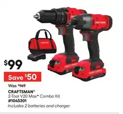 Lowe's CRAFTSMAN 2-Tool V20 MaxF Combo Kit offer