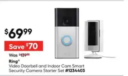 Lowe's Ring Video Doorbell and Indoor Cam Smart Security Camera Starter Set offer