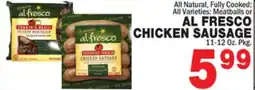 Bravo Supermarkets AL FRESCO CHICKEN SAUSAGE offer