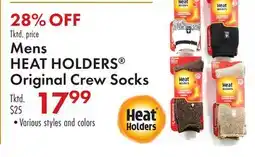 Boscov's Mens HEAT HOLDERS Original Crew Socks offer
