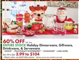 Boscov's ENTIRE Holiday Dinnerware, Giftware, Drinkware, & Serveware offer