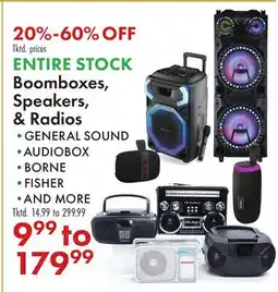 Boscov's ENTIRE STOCK Boomboxes, Speakers, & Radios offer