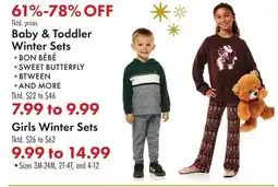 Boscov's Baby & Toddler Winter Sets offer