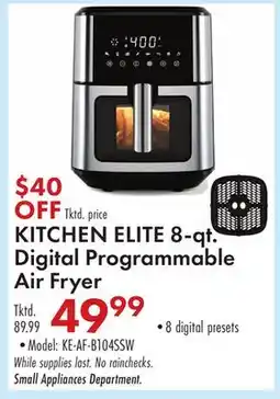 Boscov's KITCHEN ELITE 8-qt. Digital Programmable Air Fryer offer