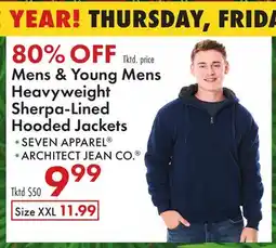 Boscov's Mens & Young Mens Heavyweight Sherpa-Lined Hooded Jackets offer