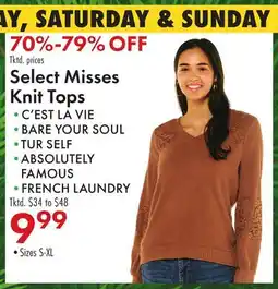 Boscov's Select Misses Knit Tops offer