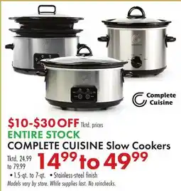 Boscov's COMPLETE CUISINE Slow Cookers offer