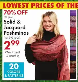 Boscov's Solid & Jacquard Pashminas offer
