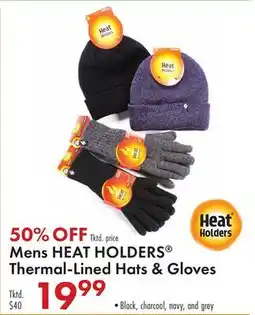 Boscov's Mens HEAT HOLDERS Thermal-Lined Hats & Gloves offer