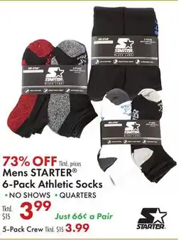 Boscov's Mens STARTER 6-Pack Athletic Socks offer