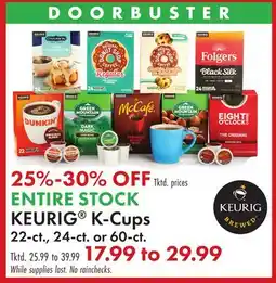 Boscov's ENTIRE STOCK KEURIG K-Cups offer
