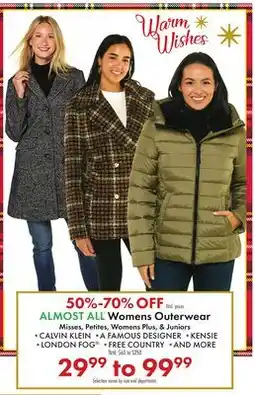 Boscov's ALMOST ALL Womens Outerwear offer