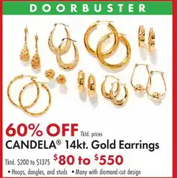Boscov's CANDELA 14kt. Gold Earrings offer