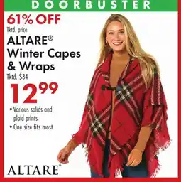 Boscov's ALTARE Winter Capes & Wraps offer