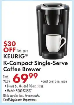 Boscov's KEURIG K-Compact Single-Serve Coffee Brewer offer