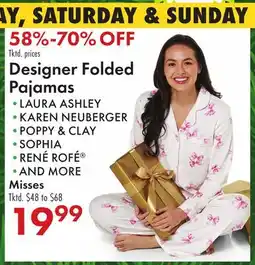 Boscov's Designer Folded Pajamas offer