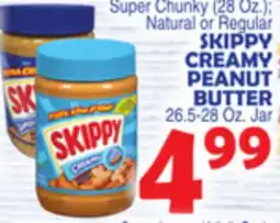 Bravo Supermarkets SKIPPY CREAMY PEANUT BUTTER offer
