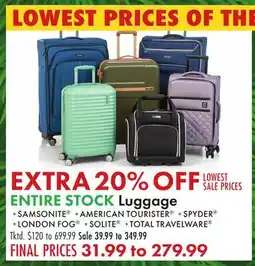 Boscov's ENTIRE STOCK Luggage offer