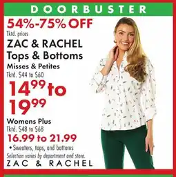 Boscov's ZAC & RACHEL Tops & Bottoms offer