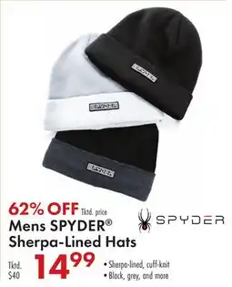 Boscov's Mens SPYDER Sherpa-Lined Hats offer