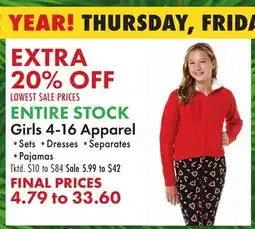 Boscov's ENTIRE STOCK Girls 4-16 Apparel offer