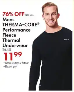 Boscov's Mens THERMA-CORE Performance Fleece Thermal Underwear offer