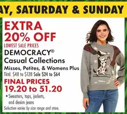 Boscov's DEMOCRACY Casual Collections offer