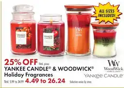 Boscov's YANKEE CANDLE & WOODWICK Holiday Fragrances offer