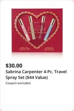 JC Penney Sabrina Carpenter 4-Pc. Travel Spray Set ($44 Value) offer