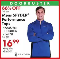 Boscov's Mens SPYDER Performance Tops offer