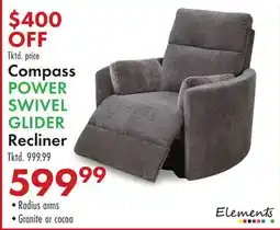 Boscov's Compass POWER SWIVEL GLIDER Recliner offer
