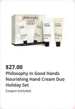 JC Penney Philosophy In Good Hands Nourishing Hand Cream Duo Holiday Set offer