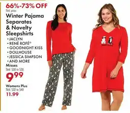 Boscov's Winter Pajama Separates & Novelty Sleepshirts offer