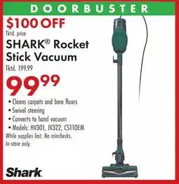 Boscov's SHARK Rocket Stick Vacuum offer