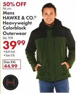 Boscov's Mens HAWKE & CO. Heavyweight Colorblock Outerwear offer