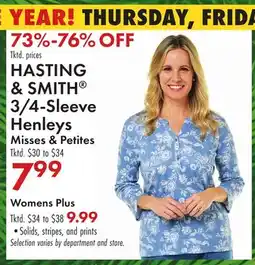 Boscov's HASTING & SMITH 3/4-Sleeve Henleys offer