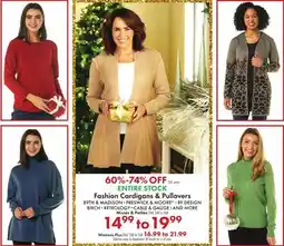Boscov's ENTIRE STOCK Fashion Cardigans & Pullovers offer
