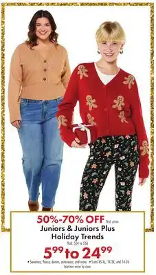 Boscov's Juniors & Juniors Plus Holiday Trends offer
