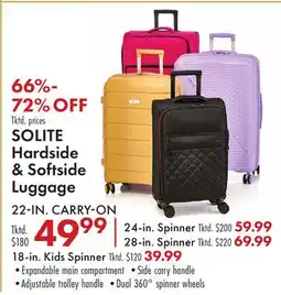Boscov's SOLITE Hardside & Softside Luggage offer