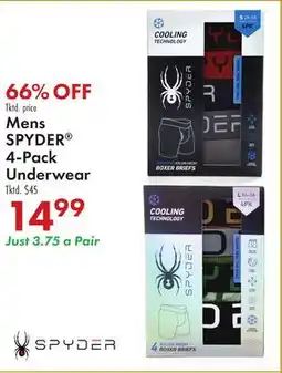 Boscov's Mens SPYDER 4-Pack Underwear offer