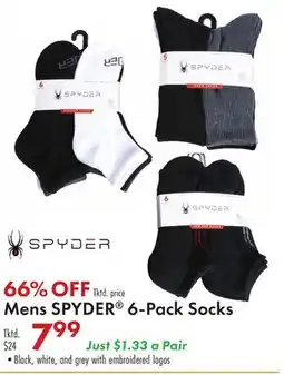 Boscov's Mens SPYDER 6-Pack Socks offer