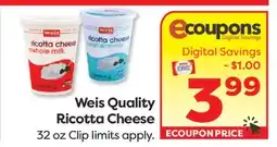 Weis Markets Weis Quality Ricotta Cheese offer