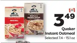 Weis Markets Quaker Instant Oatmeal offer