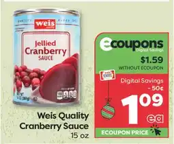 Weis Markets Weis Quality Cranberry Sauce offer