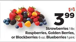 Weis Markets Strawberries 1 lb Raspberries, Golden Berries, or Blackberries 6 oz Blueberries 1 pint offer