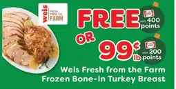 Weis Markets Weis Fresh from the Farm Frozen Bone-In Turkey Breast offer
