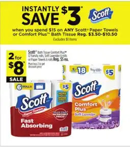 Dollar General Scott Paper Towels or Comfort Plus Bath Tissue offer