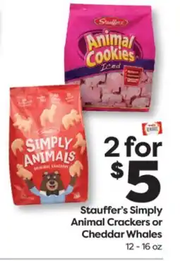 Weis Markets Stauffer's Simply Animal Crackers or Cheddar Whales offer