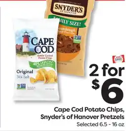 Weis Markets Cape Cod Potato Chips, Snyder's of Hanover Pretzels offer