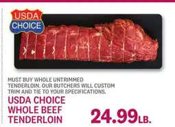 Kings Food Markets USDA CHOICE WHOLE BEEF TENDERLOIN offer